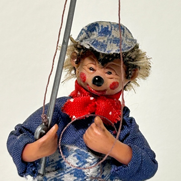 Vintage1950s Steiff Original Peter Figurine Mecki Hedgehog Fisherman Rubber (11B - Picture 2 of 10